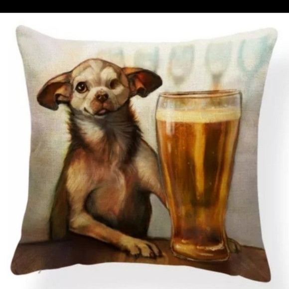 NWT Pub Dogs Chihuahua Throw Pillow Cover/Case - Picture 1 of 2